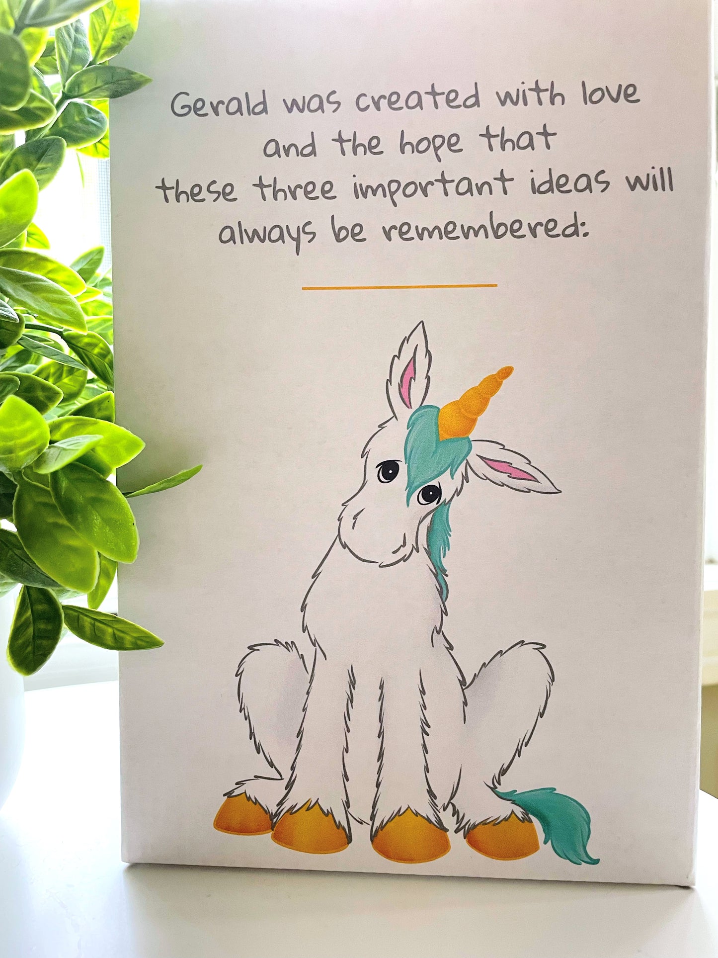 Gerald the Shaggy Unicorn Stuffed Animal + Reminder Box